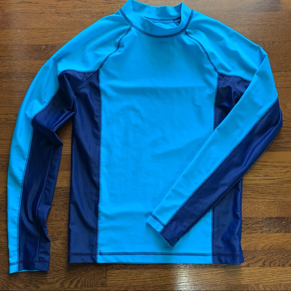Kids Blue Long Sleeve Rashguard Size XL